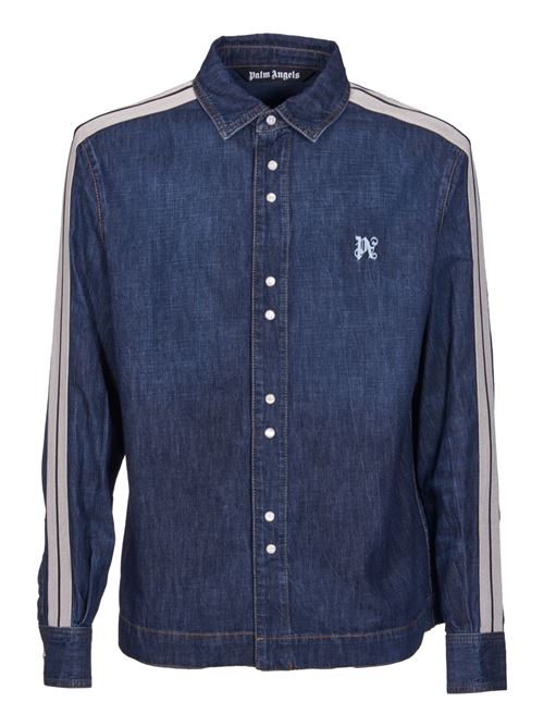 Giacca sportiva in denim monogram PALM ANGELS | PMYE049R24DEN0014503